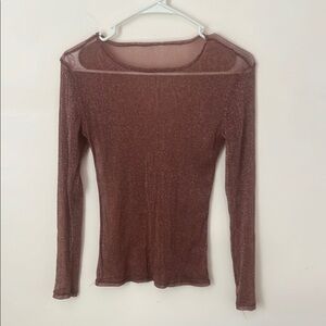 Sheer Red Long Sleeve Top for dance